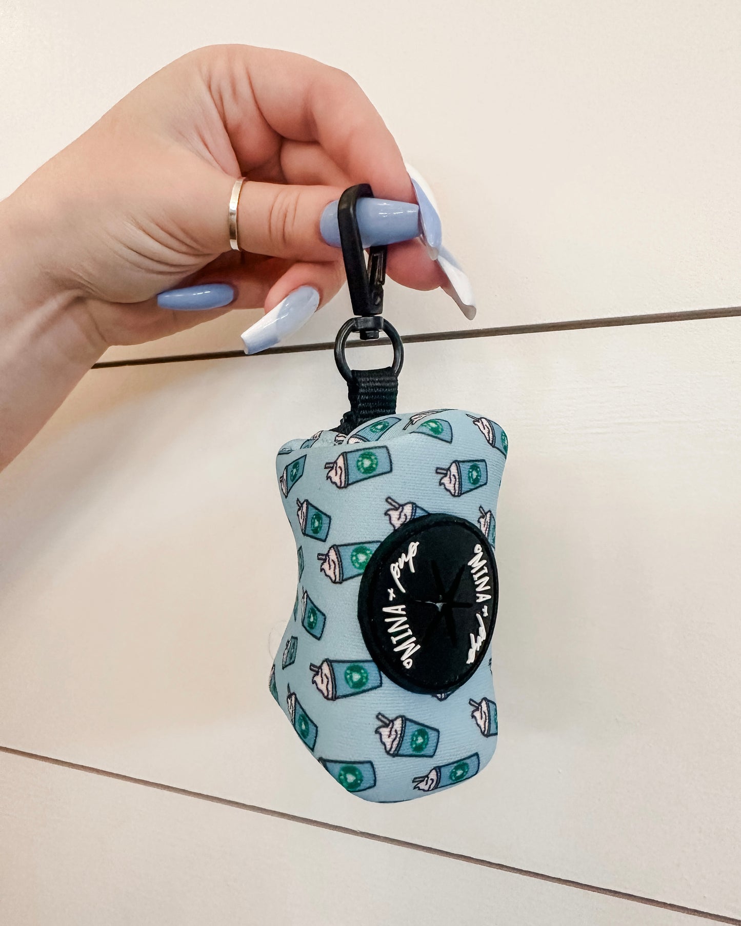 “Blue Pupshake” Waste Bag Holder